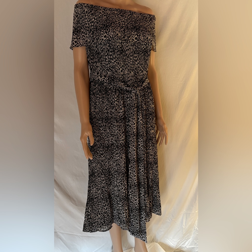 Michael Kors Off-Shoulder Dress With Tie Belt